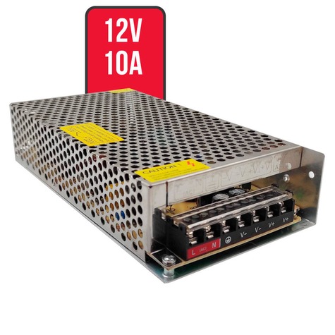 Fonte Chaveada 12V 10A 120W Colmeia para Câmera CFTV F3 DV-10