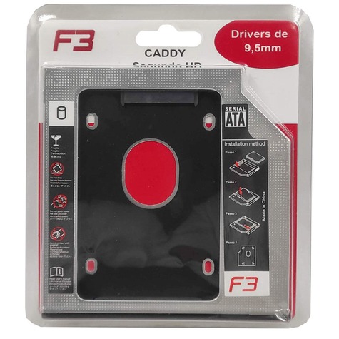 Adaptador Caddy Ssd Hd 2.5" Sata Gaveta para Ultrabook 9.5mm F-CY02