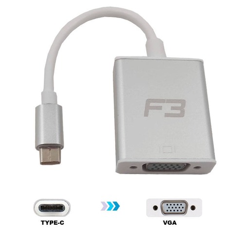 Cabo Adaptador USB-C 3.1 TYPE-C Para VGA JC-TYC-VGA