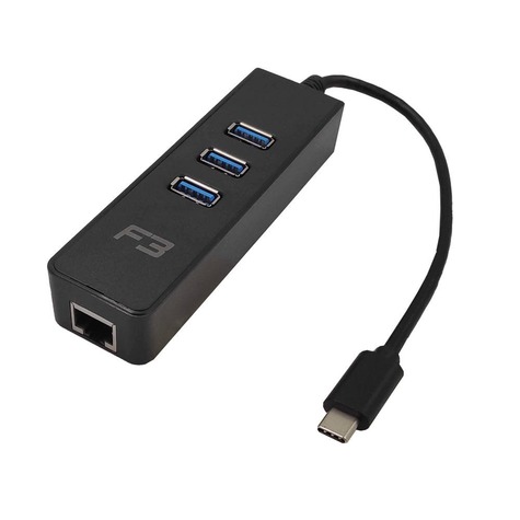 Cabo Adaptador USB-C 3.1 Type-C Para Hub 3 Portas USB 3.0 com Rj45 10/100/1000 Mbps JC-TYC-R03