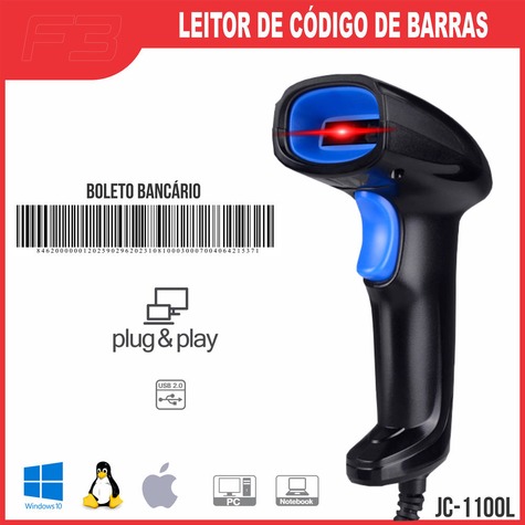 Leitor De Código de Barra com Fio Usb JC-1100L