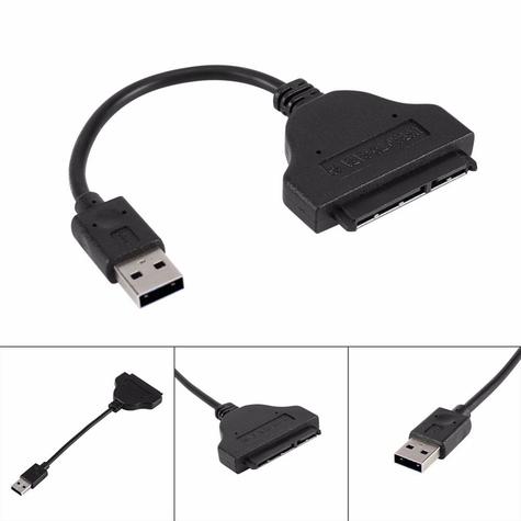 Cabo Adaptador Conversor SSD/ HD SATA 2.5" 3.5"* para USB 2.0