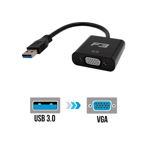 Cabo Adaptador Conversor USB 3.0 Para VGA Fêmea JC-USB-VGA