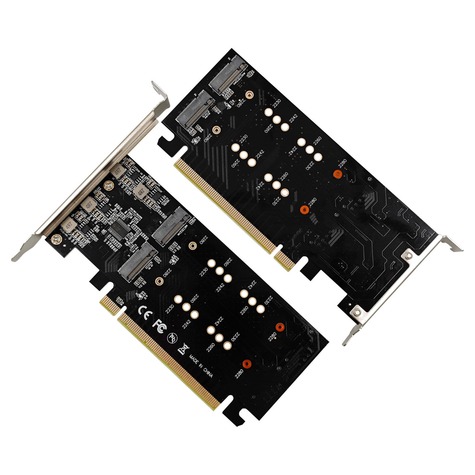 Placa Pci-Express 5.0 16X Para 4 HDs NVME M.2 SSD PL-PCIEX164