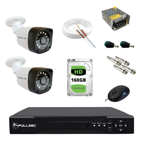 Kit 2 Câmera HD AH15 720p + DVR 4CH KIT2-B160GB