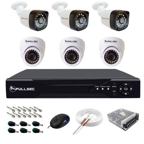 Kit 6 Câmeras 3 Bullet 3 Dome HD 720p AH15-AH11 + DVR 4CH KIT6-BDSHD