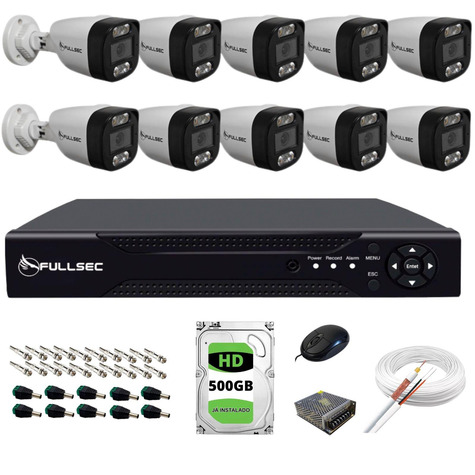 Kit 10 Câmeras Bullet HD 720p AH15 + DVR 16CH KIT16-10B500GB
