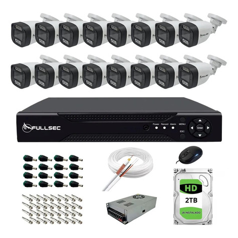 Kit 16 Câmeras Bullet HD 720p AH15 + DVR 16CH KIT16-16B2TB