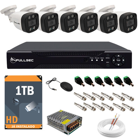Kit 6 Câmeras Bullet HD 720p AH15 + DVR 8CH KIT6-B1TB