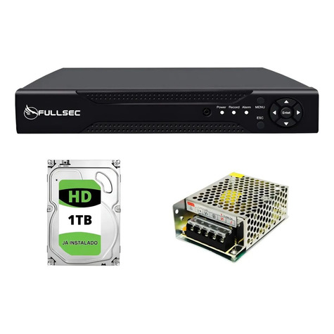 Kit DVR 8CH HD 1TB FONTE 10A KIT8-DFH1TB
