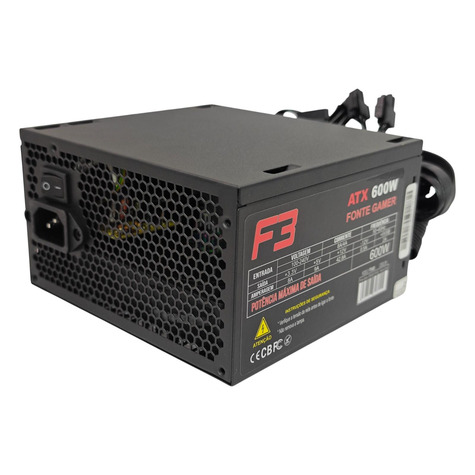 Fonte Gamer ATX 600W para PC FT8-600
