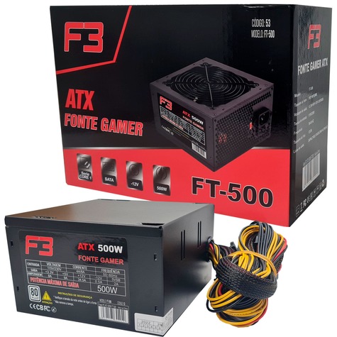 Fonte ATX 500W para PC FT-500