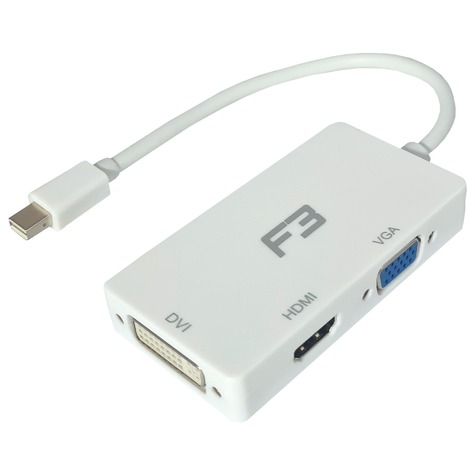 Cabo Adaptador Conversor Mini Displayport Para DVI + HDMI + VGA 3 em 1 JC-MDP3IN1