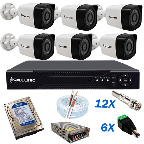 Kit 6 Câmeras Bullet HD 720p AH15 + DVR 8CH KIT6-B500GB