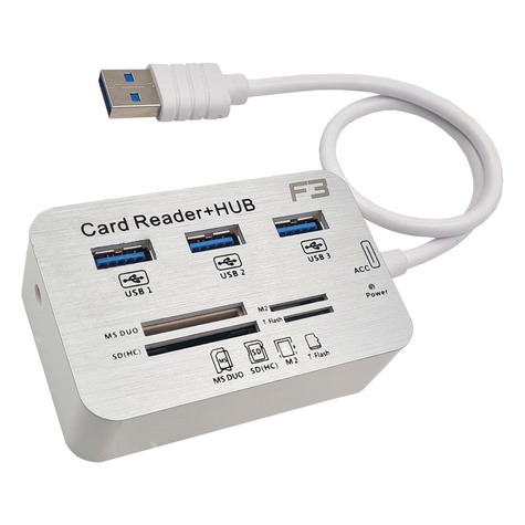 HUB USB 3.0 com 3 portas USB 3.0 e leitor de cartão JC-U-COMBO