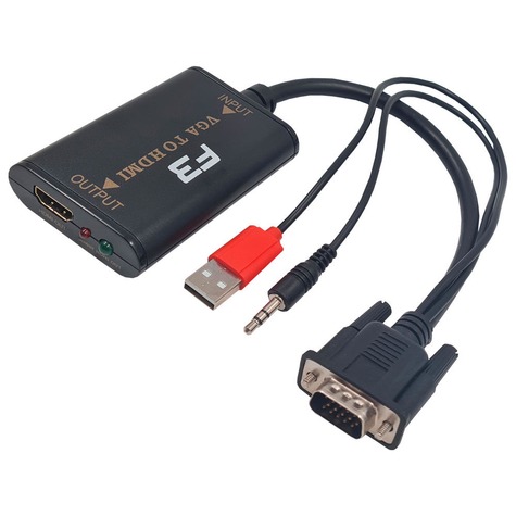 Cabo Conversor VGA para HDMI com Áudio USB JC-AD-VGA