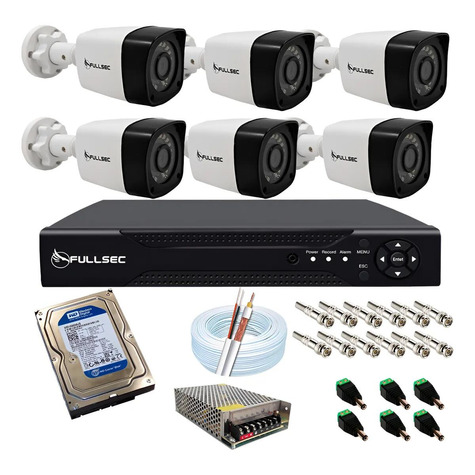 Kit 6 Câmeras Bullet HD 720p AH15 + DVR 8CH KIT6-B250GB