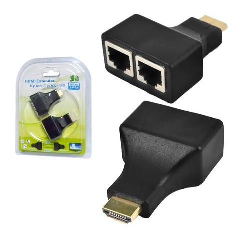 Extensor HDMI 1080P 3D 30 Metros RJ45 CAT5 e CAT6 JC-EX-RJ45