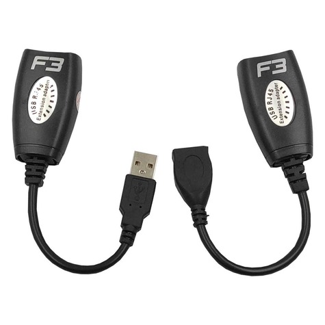 Cabo Extensor USB Via Cabo de Rede JC-AD-2RJ45