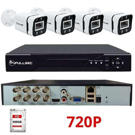 Kit 4 Câmeras Bullet AHD 720p DVR 4CH FSM-4CH-720P
