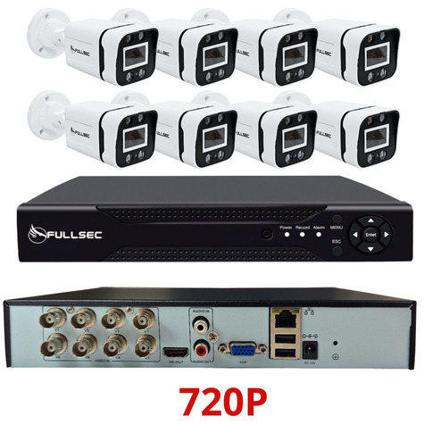 Kit 8 Câmeras Bullet AHD 720p DVR 8CH FSM-8CH-720P