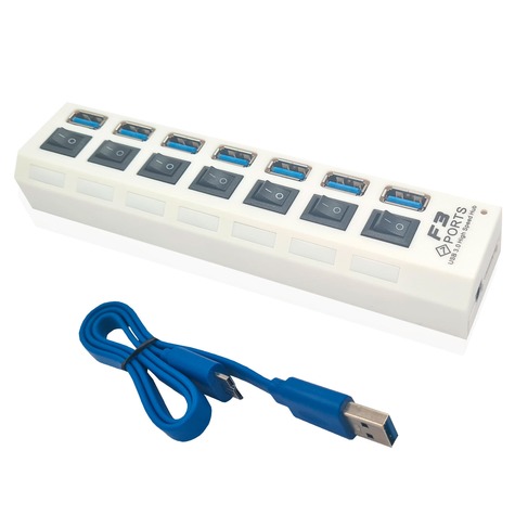 HUB USB 3.0 7 Portas Chaveadas JC-HUB703