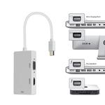 Cabo Adaptador Conversor Mini Displayport Para DVI + HDMI + VGA 3 em 1 JC-MDP3IN1