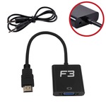 Cabo Adaptador Conversor HDMI Para VGA Fêmea + Áudio JC-AD-HM/VGA