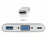 Cabo Adaptador 3 em 1 USB-C 3.1 Type-C Para VGA - USB 3.0 JC-TYC-VGA31