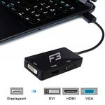 Cabo Adaptador conversor Displayport Para HDMI + VGA + DVI 3 em 1 JC-DP3IN1