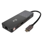 Hub Adaptador Type-c 7 em 1 Para HDMI - Type-c - USB 3.0 - Micro SD - SDe LAN JC-TYC-760