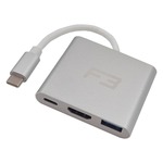 Cabo Adaptador 3 em 1 USB-C 3.1 Type-C Para HDMI 4K - USB 3.0 JC-TYC-HM31