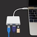 Cabo Adaptador 3 em 1 USB-C 3.1 Type-C Para VGA - USB 3.0 JC-TYC-VGA31